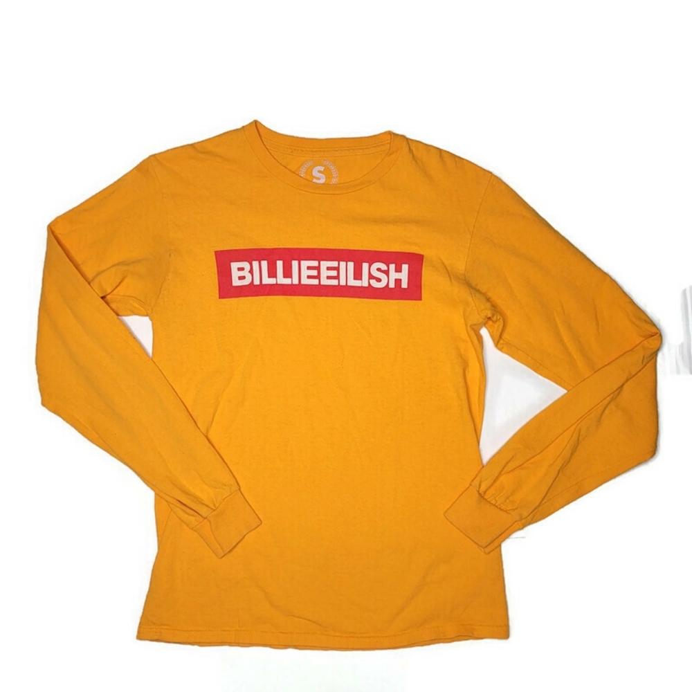 Teepublic Billie Eilish yellow long sleeve cotton shirt size small.